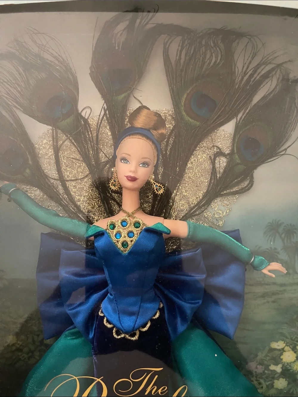 Barbie Peacock Doll in Teal, Blue & Gold Ensemble